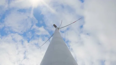 Windmill frog's-eye view future of energy production 4k Stock Footage 146768723