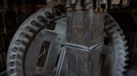 Windmill Gears Tilt Up Stock Footage 52501707