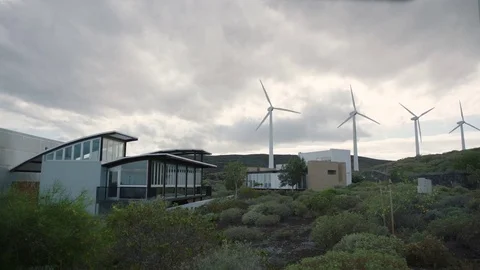 Windmill generate energy and clouds 動画素材 75875079