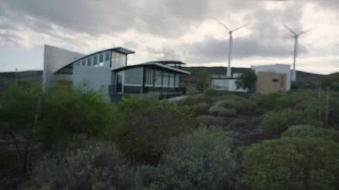 Windmill generate energy and clouds Stock Footage 75875553