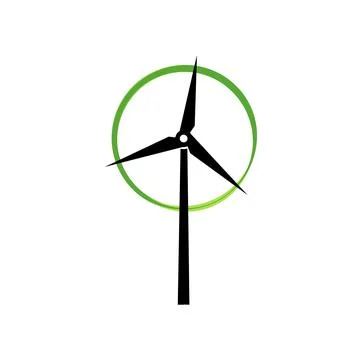 The windmill generates eco-energy. The concept of clean energy production Stock Illustration