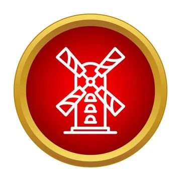 Windmill generating renewable energy and sustainable power icon Stock Illustration