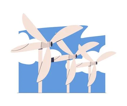 Windmill Generator as Ecology and Planet Preservation Vector Illustration イラスト素材