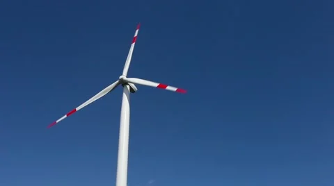Windmill generator turbine in sky Stock Footage 55121199