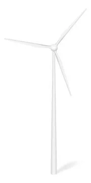 Windmill generator windmill generator with shadow isolated on white backgr... Stock Photos
