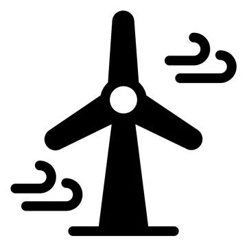Windmill glyph icon vector illustration isolated on white background Stock Illustration