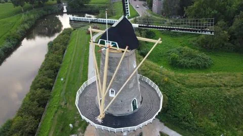 Windmill Gorinchem Aerial Stock Photos