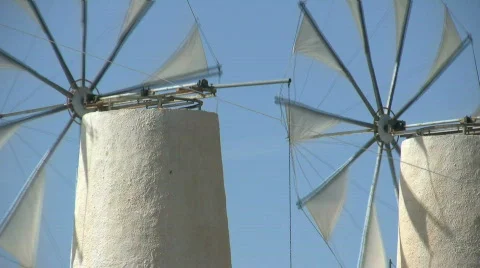 Windmill in Greece Video stock 729362