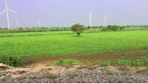 Windmill a green energy project in Karnataka Stock-Footage 294582340