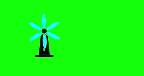 Windmill on the green field. Vector illustration in flat style. Stock Footage 267106240