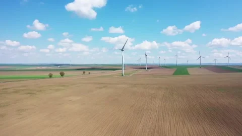 Windmill green technology power 3 Stock Footage 286947723