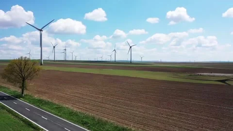 Windmill green technology power 6 Stock Footage 286948208