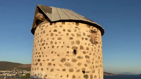 Windmill Gumbet Bodrum Stock Footage 218620396
