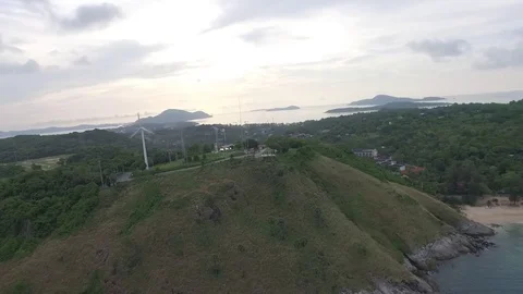 Windmill on the hill from above 動画素材 83807657