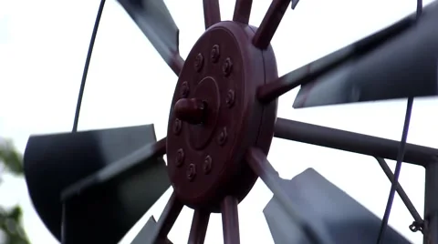 Windmill hub close up with sound in wind Stock Footage 52706245