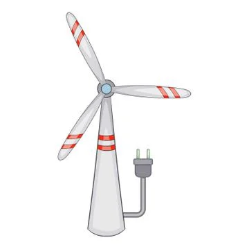 Windmill icon, cartoon style Stock Illustration