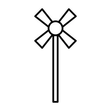 Windmill icon design in filled and outlined style Stock Illustration