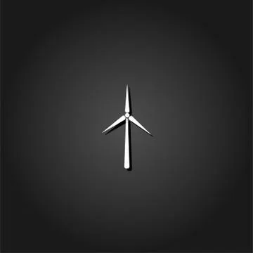 Windmill icon flat. Stock Illustration