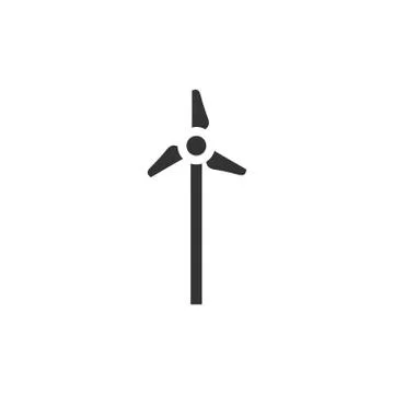 Windmill icon flat Stock Illustration