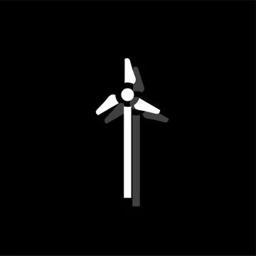 Windmill icon flat Stock Illustration