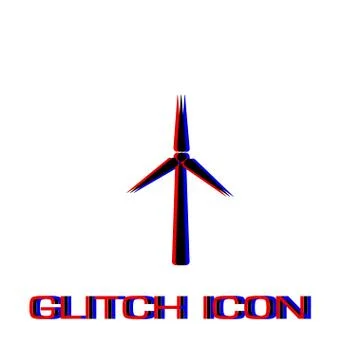 Windmill icon flat. Stock Illustration