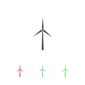 Windmill icon flat. Stock Illustration