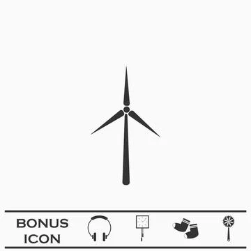 Windmill icon flat. Stock Illustration