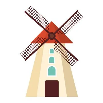 Windmill icon. Stock Illustration