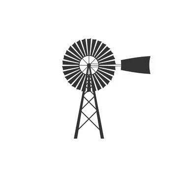Windmill icon isolated. Flat design. Vector Illustration Stock Illustration