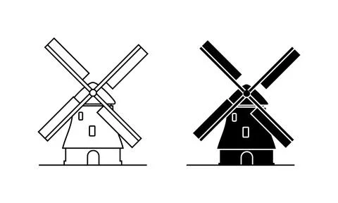 Windmill icon isolated vector illustration. Illustrazione stock