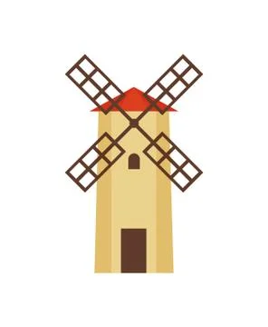 Windmill Icon Isolated on White Background Poster Stock Illustration