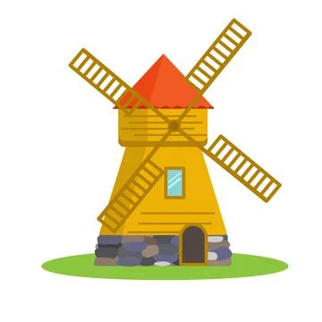 Windmill icon. Mill symbol isolated on white background. Stock Illustration