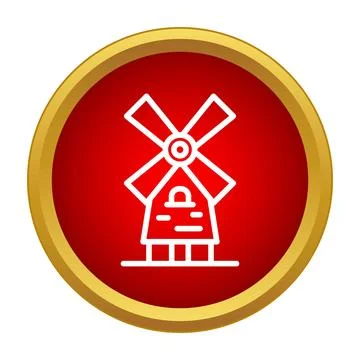 Windmill icon representing renewable energy and rural life Stock Illustration