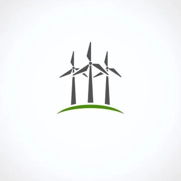 Windmill icon set. Collection icon windmill. Vector Stock Illustration