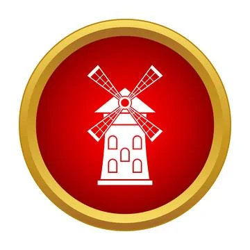 Windmill icon symbolizing renewable energy and rural agriculture Stock Illustration