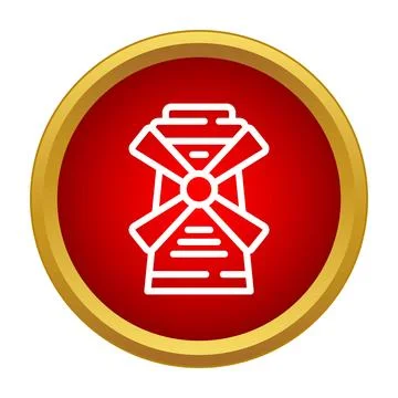 Windmill icon symbolizing renewable energy and sustainability Stock Illustration