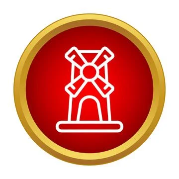 Windmill icon symbolizing renewable energy and power Stock Illustration