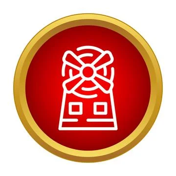 Windmill icon symbolizing renewable wind energy generation Ilustração Stock