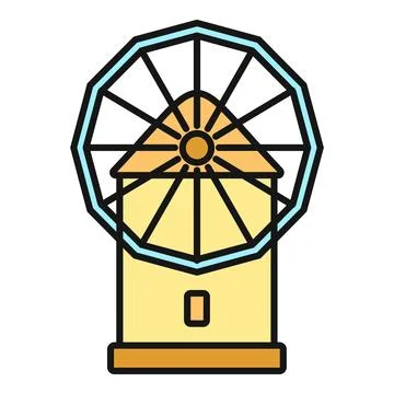 Windmill icon symbolizing wind power and sustainable energy Stock Illustration