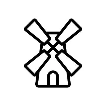 Windmill icon vector. Isolated contour symbol illustration Stock Illustration