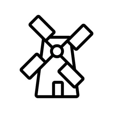 Windmill icon vector. Isolated contour symbol illustration 스톡 일러스트