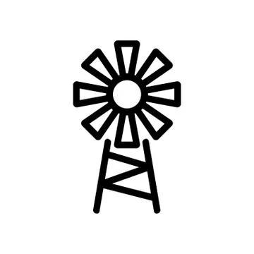 Windmill icon vector. Isolated contour symbol illustration Stock Illustration