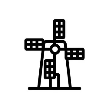 Windmill icon vector. Isolated contour symbol illustration Stock Illustration