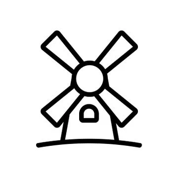 Windmill icon vector. Isolated contour symbol illustration Stock Illustration