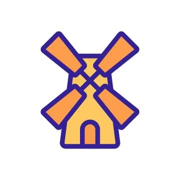 Windmill icon vector. Isolated contour symbol illustration Stock Illustration