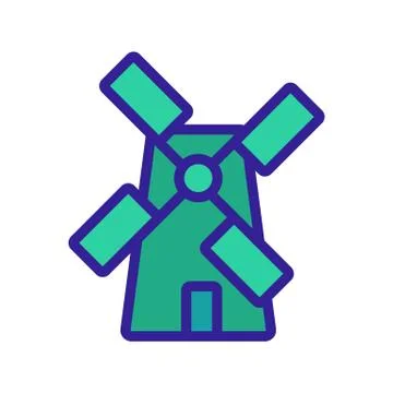 Windmill icon vector. Isolated contour symbol illustration Stock Illustration
