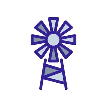 Windmill icon vector. Isolated contour symbol illustration Stock Illustration