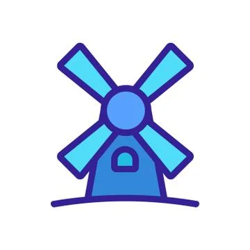 Windmill icon vector. Isolated contour symbol illustration Stock Illustration