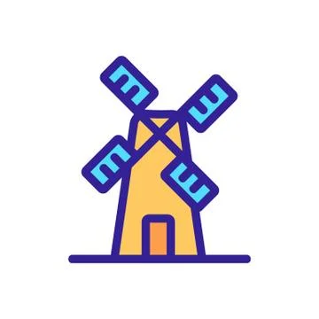 Windmill icon vector. Isolated contour symbol illustration Stock Illustration