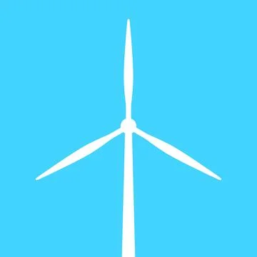Windmill icon, windmill simple shape on light blue background 스톡 일러스트